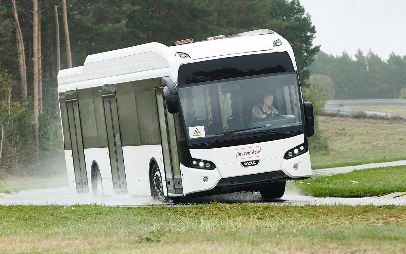 Contidrom'da test edildi: VDL'nin bir aracında elektrikli şehir otobüsleri için lastik prototipleri. Fotoğraf: Continental